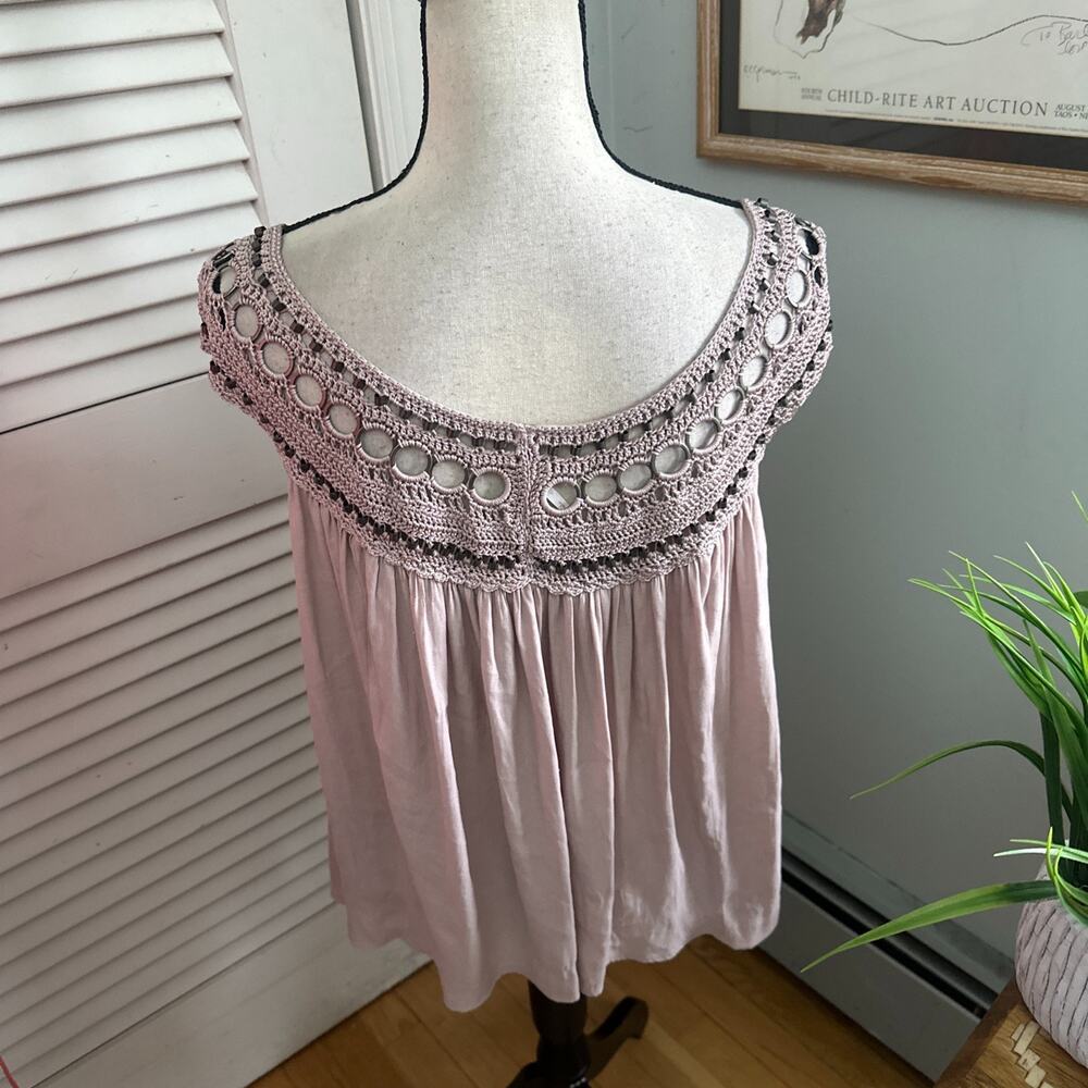 Free People Top Womens Small Pink Feel Free Off Shoulder Beaded Summer Boho Chic - Picture 5 of 9